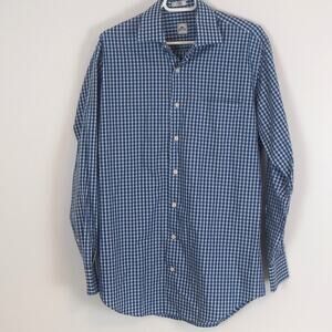 Peter Millar Crown Cotton Blue Plaid Long Sleeve Button Down Shirt‎ Mens Medium